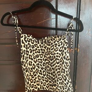 Leopard Print Spaghetti Strap Top